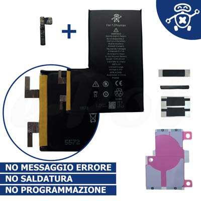 Batteria SOLO CELLE per Apple iPhone 12 PRO MAX NEW TECHNOLOGY by e-Pol + flex tag-on ®